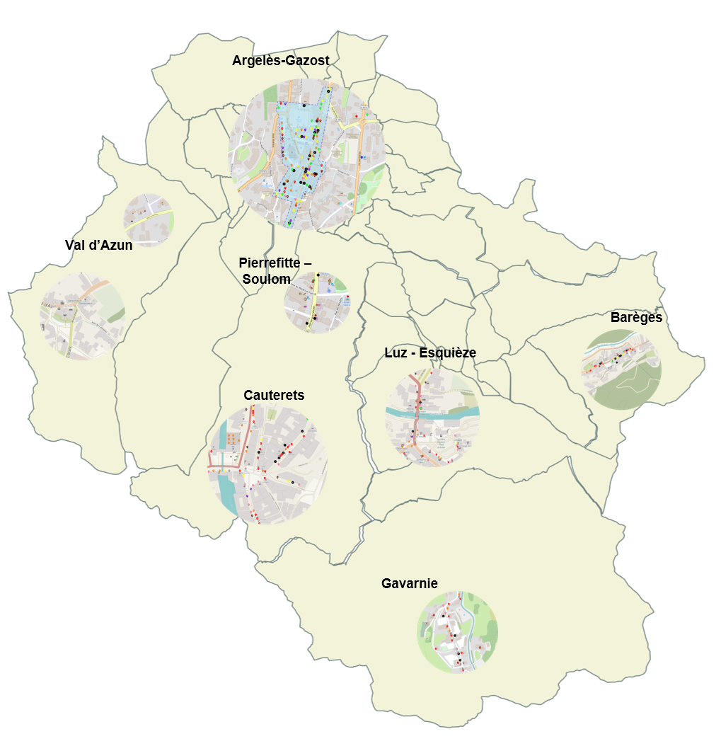 cartographie des principaux poles